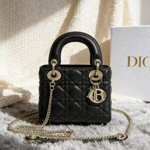 Dior Mini Lady Bag Black Cannage Lambskin